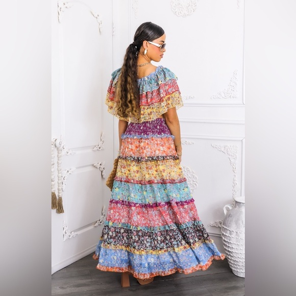 Multicolor Floral Maxi Skirt Set - Picture 6 of 12